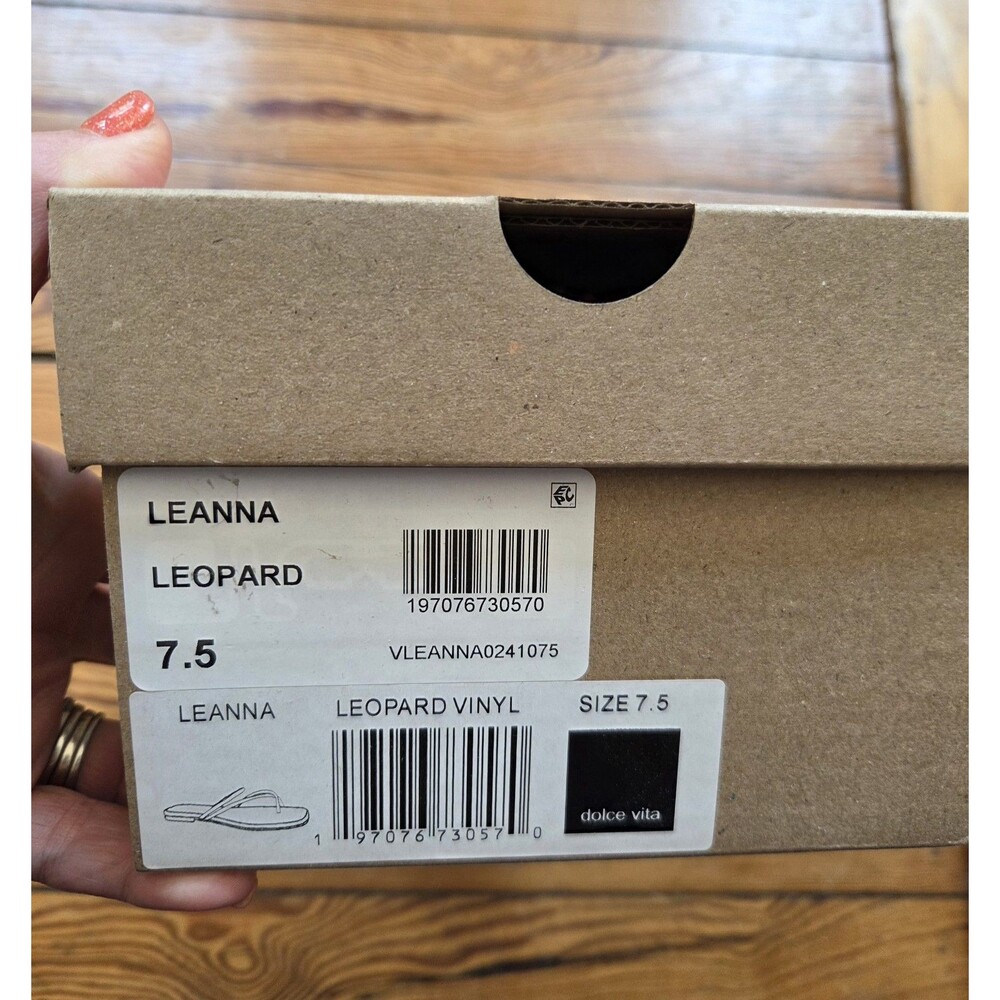NIB Dolce Vita Leanna Leapard Clear Sandals Size 7.5 Square Toe Flat - Picture 6 of 7